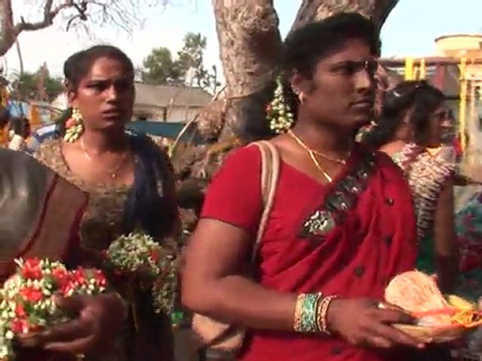 Transsexuelle in Indien feiern Massenhochzeit