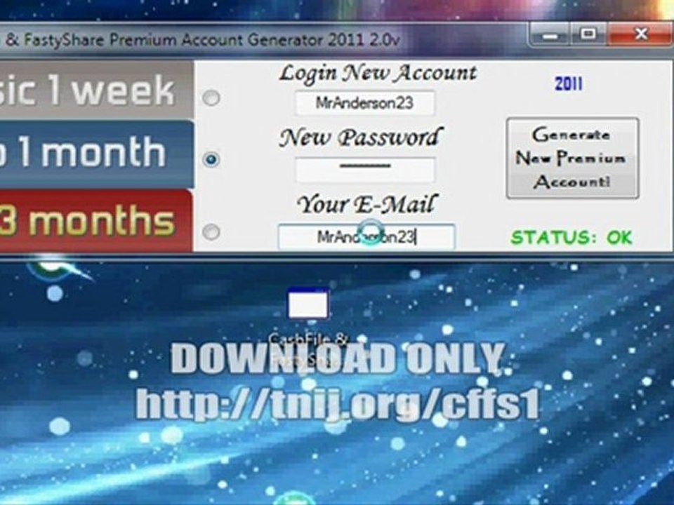CashFile & FastyShare Premium Account Generator 2011 2.0v