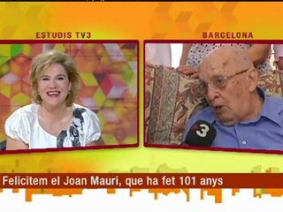 TV3 - Els matins - Amb 101 anys, vol anar a Canaletes a celebrar la Champions