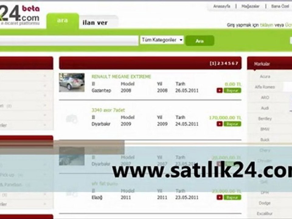 Ikinci el araba ilanları >> satılık24.com