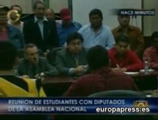 Estudiantes venezolanos se manifiestan.
