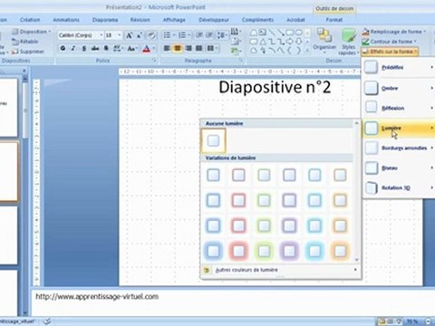 Proprietes des objets dessins sur Powerpoint
