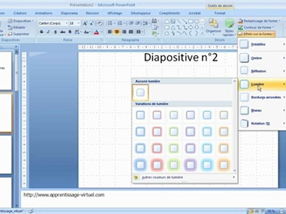 Proprietes des objets dessins sur Powerpoint