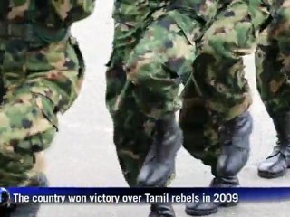 Sri Lanka's president attends victory parade