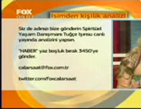 TUĞÇE IŞINSU @ FOX TV CANLI YAYIN İSİM ANALİZİ 1