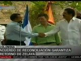 Caravana motorizada en apoyo a Manuel Zelaya