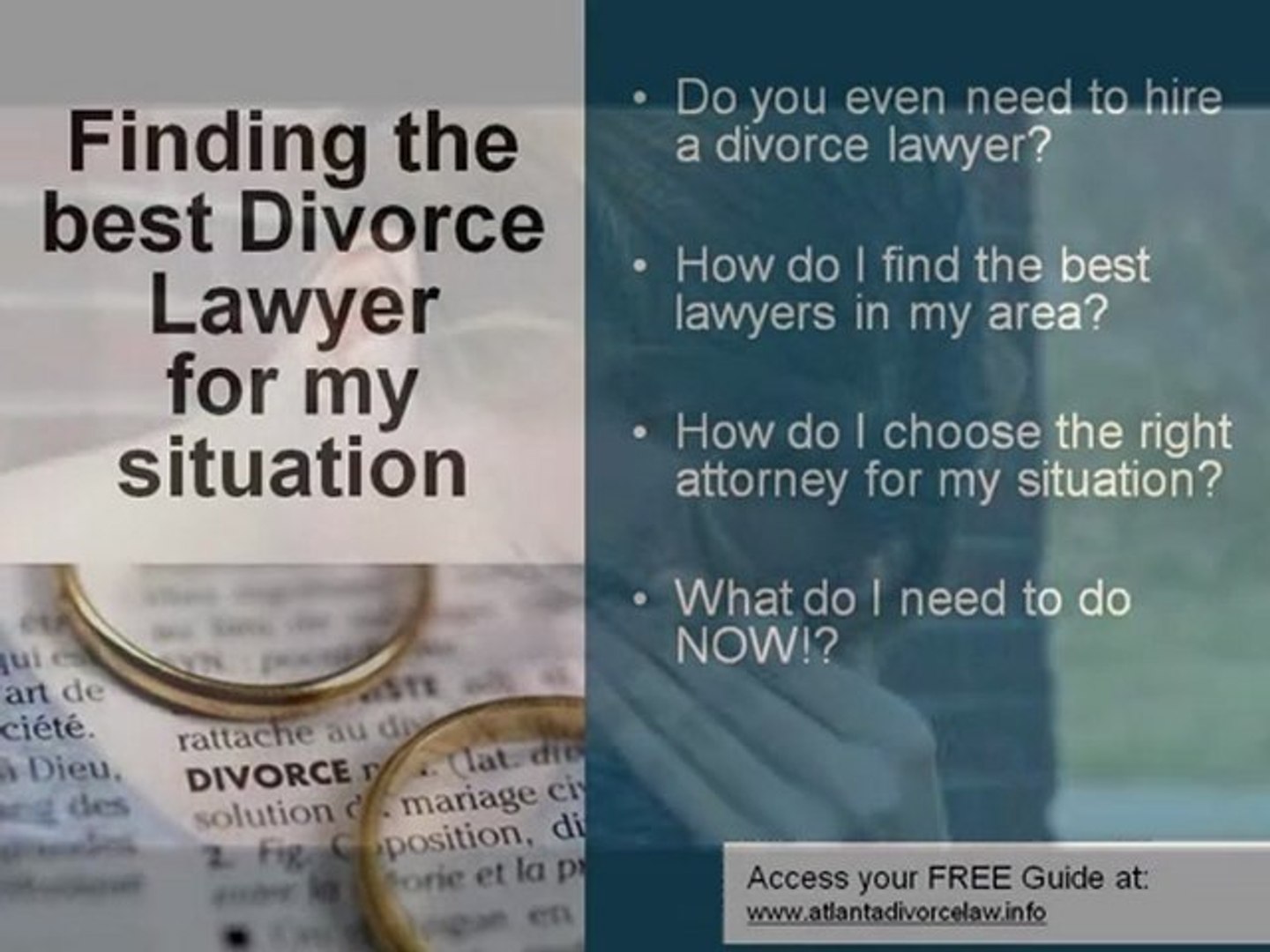 FREE Guide to Hiring the Best Divorce Lawyer