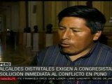 Alcaldes de Puno exigen a congresistas solución al conflict