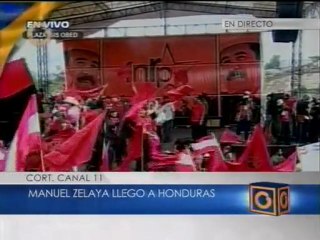Llegada del expresidente Manuel Zelaya a Honduras