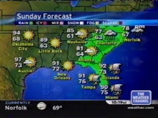 TWC Satellite Local Forecast from June 2005 Overnight #6