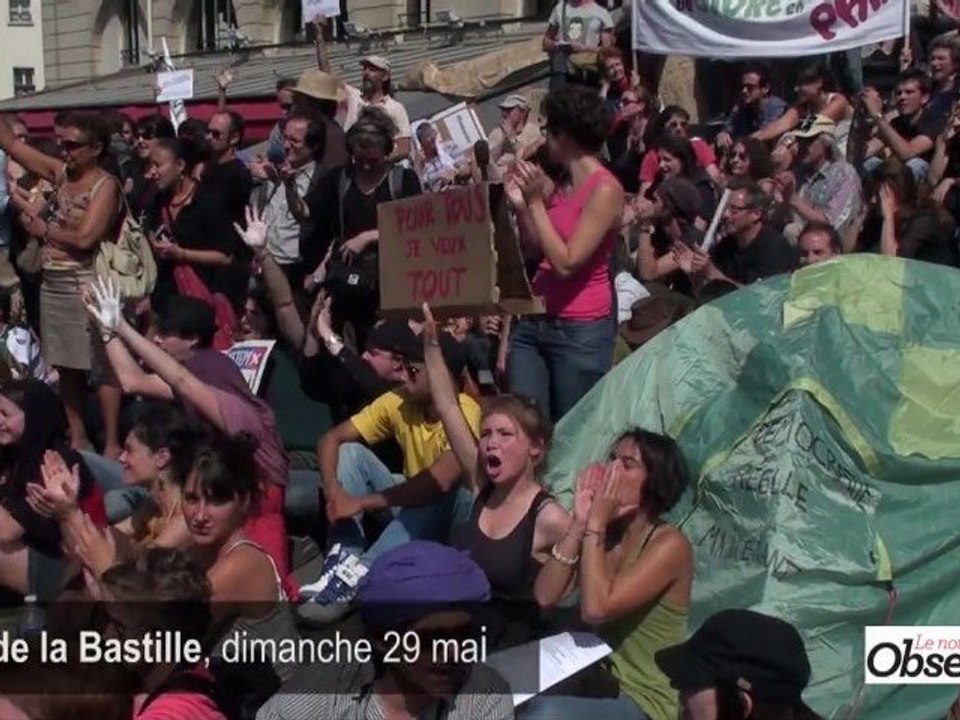 French Revolution : les "indignés" se rassemblent à la Bastille