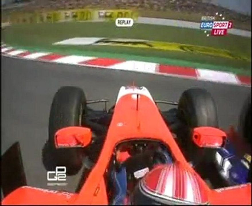 Kral overtake Spin out  GP 2 Round 2 Race 2 Spain