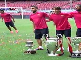 Los jugadores del Barcelona se disponen a empezar las vacaciones