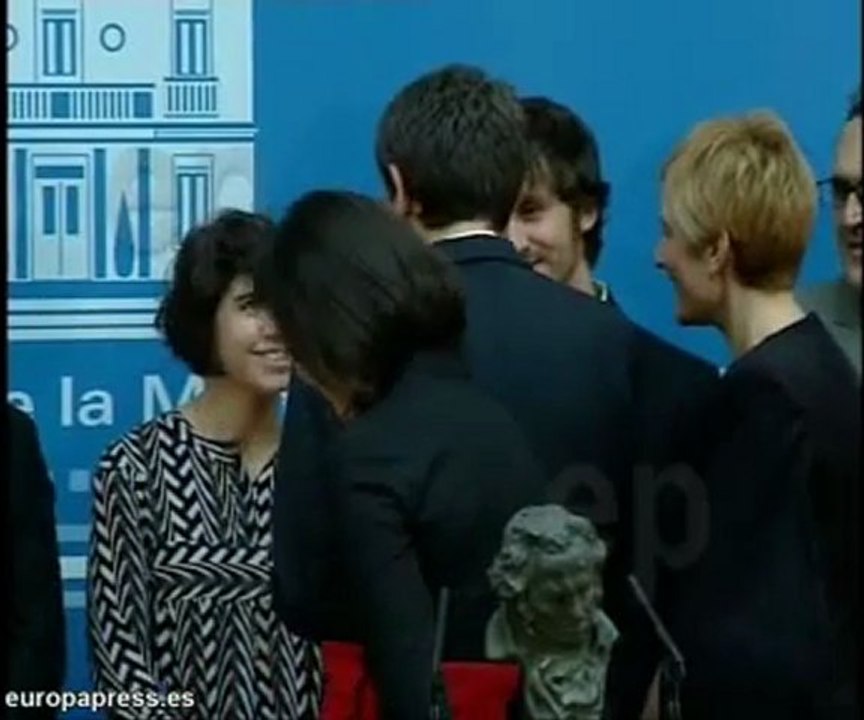 Zapatero con los premiados de los Goya