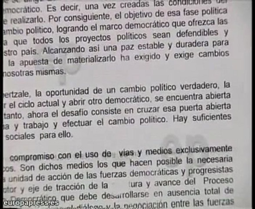 Izquierda abertzale pide "cambio político"