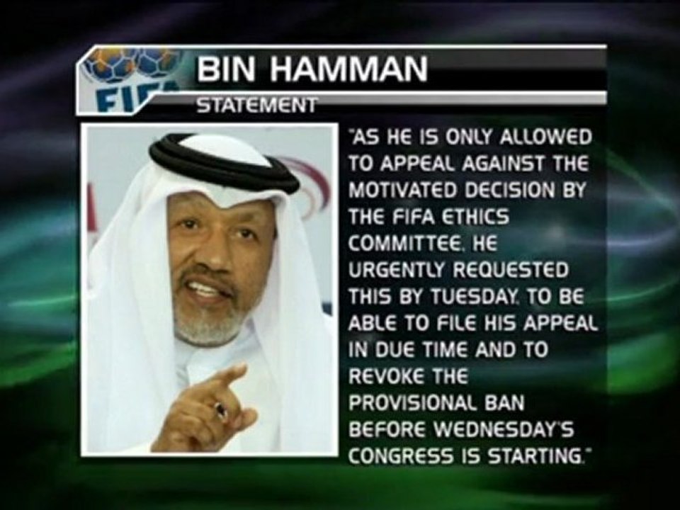 Bin Hammam legt Einspruch ein