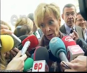 La vicepresidenta del gobierno mira la mascleta