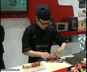 Sushi con jamón ibérico en Alimentaria