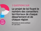 [Questions sur] Le projet de loi fixant le nombre de conseillers territoriaux