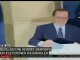 Berlusconi admite derrota en elecciones regionales