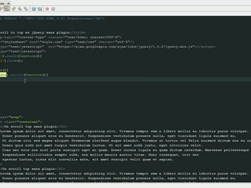 Tutoriel : Créer un scrollTop avec jQuery