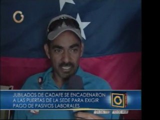 Jubilados encadenados en Cadafe