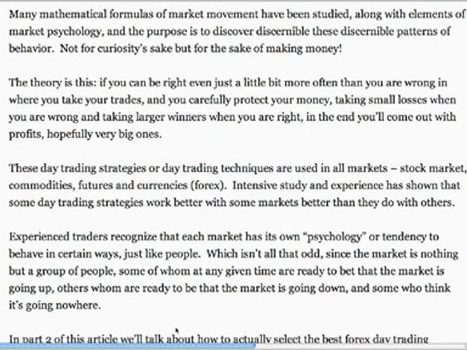 A Forex Day Trading System That Works