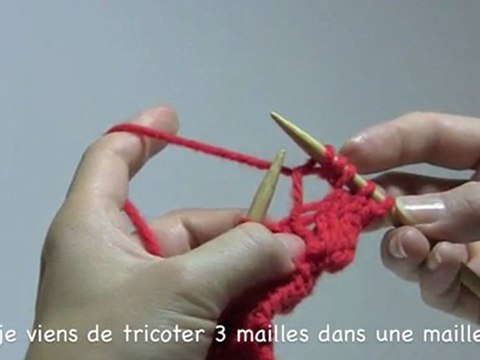 De fil en aiguille 18 - Augmentation de 3 mailles sur 1 maille