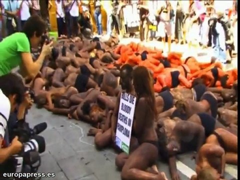 Protesta antitaurinos en Pamplona
