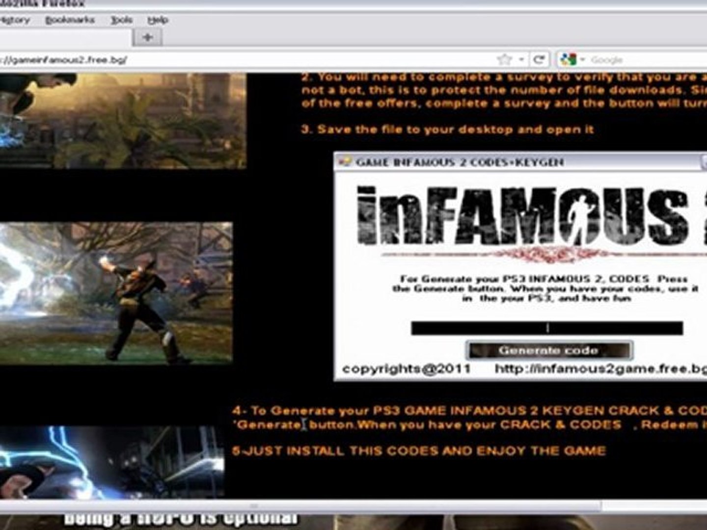 Second pc code son for infamous registration License Key