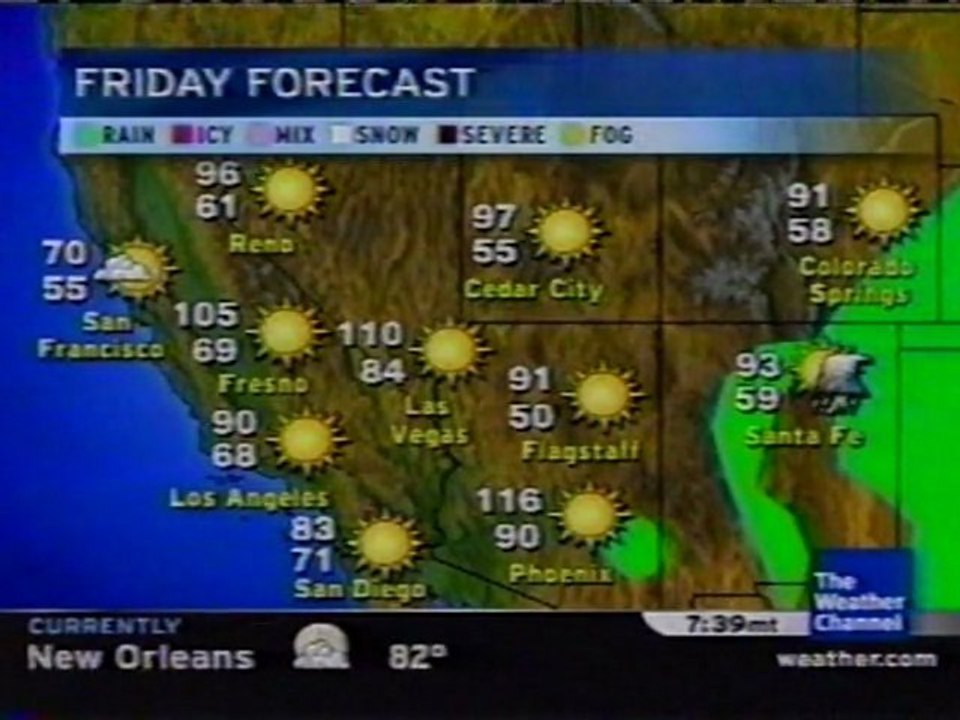 TWC Satellite Local Forecast from July 2006 Primetime #8