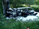 SIEDLCE: Tragiczny wypadek i na drodze krajowej 63 i pożar samochodu
