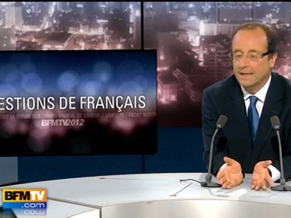 BFMTVF 2012 : questions de Français à François Hollande