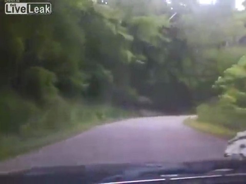 Uphill Crash Caught on Dashcam