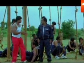 Police women chasing Brahmi with  Guns