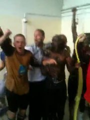 Président sous la douche !