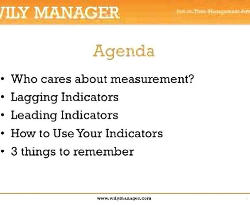 Lagging and Leading Indicators - A How To Guide for Managers