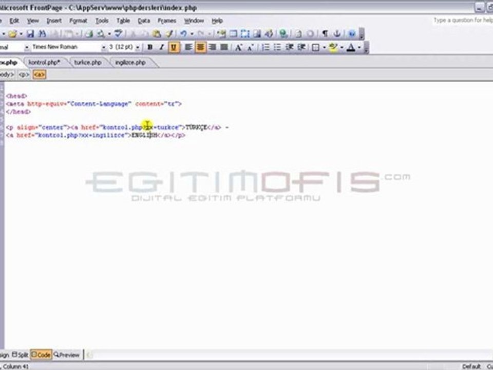 Php Ders 4 - Standart Degisken -Get-Include