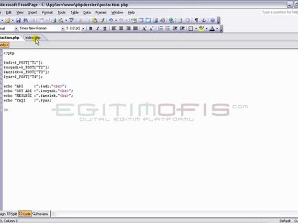 Php Ders 6 - Formlarda İşlemler