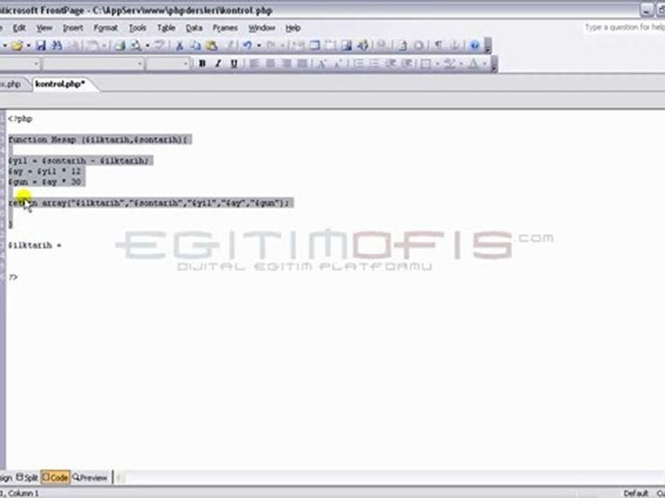 Php Ders 27- Fonkda Birden Fazla Degisken