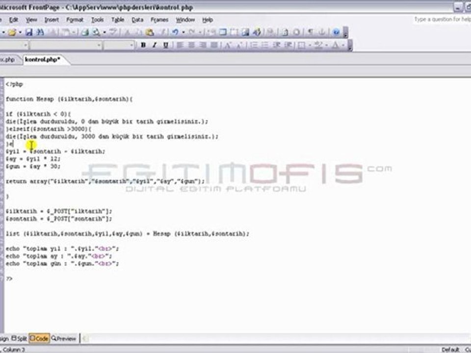 Php Ders 29- Fonksiyon Sonlandırma