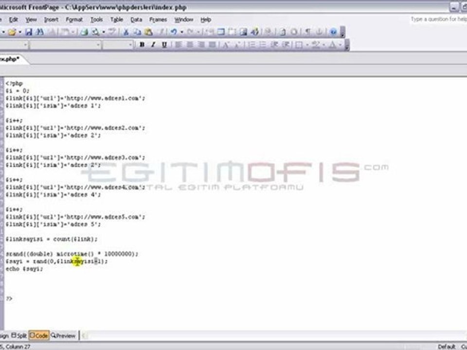 Php Ders 32 - Rasgele Sayı Üretme