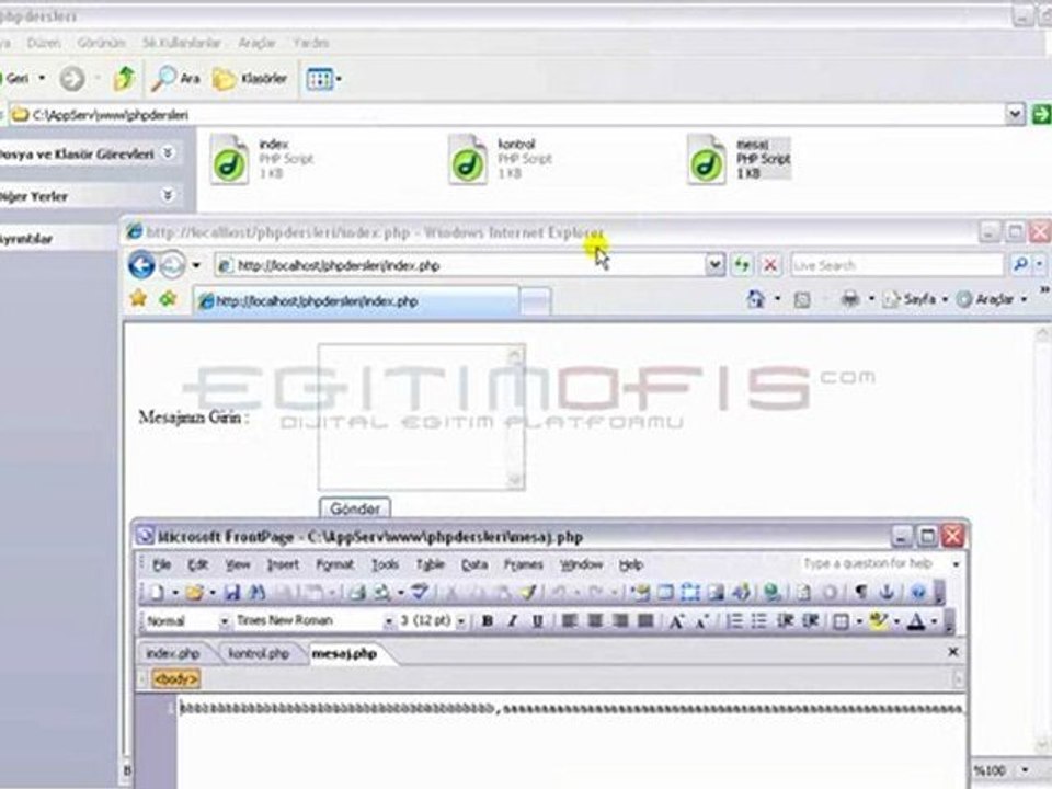 Php Ders 36 - Bir Dosyanın İçine Veri Yazdırmak 2