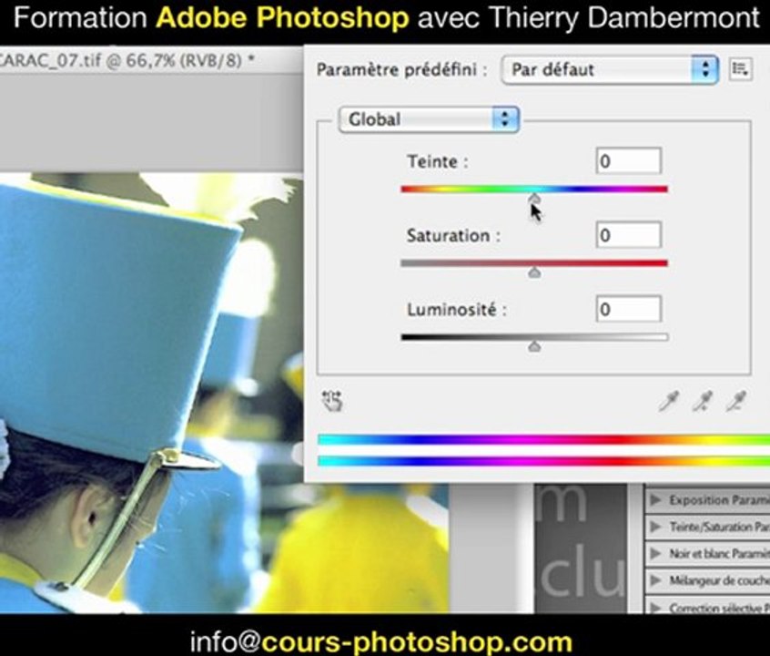 Partie 1 - Modifier dans Photoshop une partie d'image par un réglage de Teinte Saturation ciblé