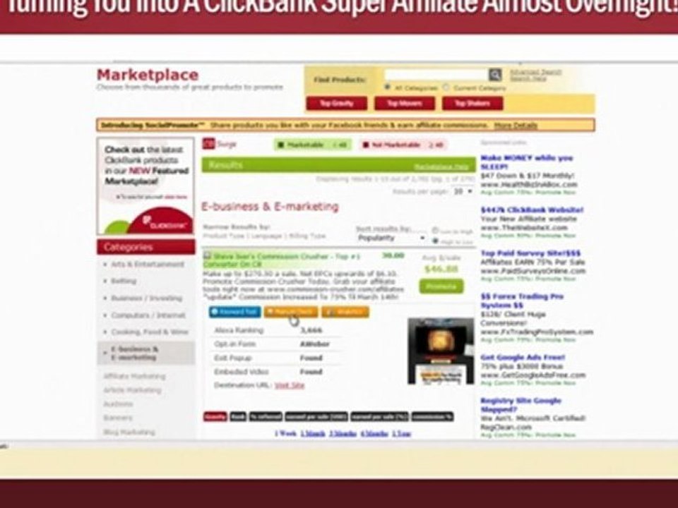 CBSurge - Clickbank Analytics and Affiliate Marketing Software | Promote Affiliate Product +FREE