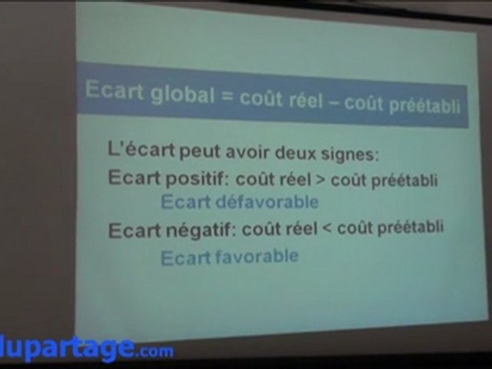Révision Gestion : les écarts (comparaison entre prévisions et réalisations)