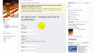 How to setup Signup Form Tab application on Facebook Page using SocialAppsHQ