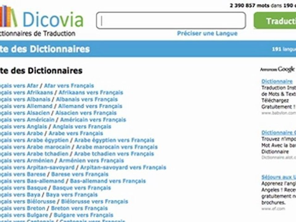 Présentation d'un traducteur en 110 langues