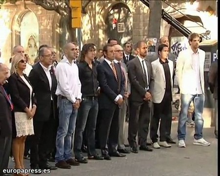 Ofrenda floral del FCB y del Espanyol