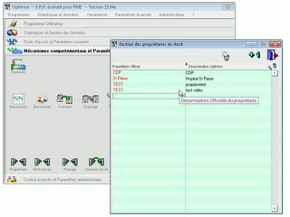 Stocks: Ajouter et supprimer un propriétaire Optimizze - ERP - V12